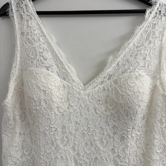 Adrianna Papell Sleeveless Bridal Dress Ivory - Picture 6 of 16